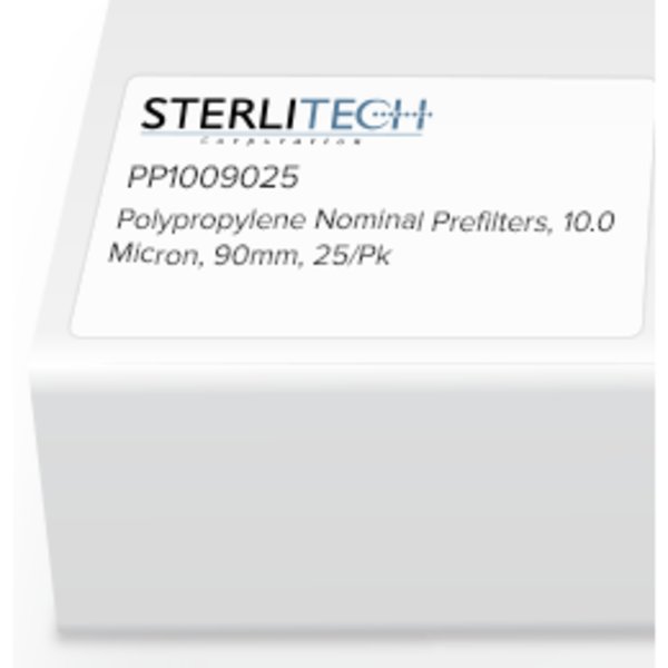 Sterlitech Polypropylene Nominal Prefilters, 10.0 Micron, 90mm, PK25 PP1009025